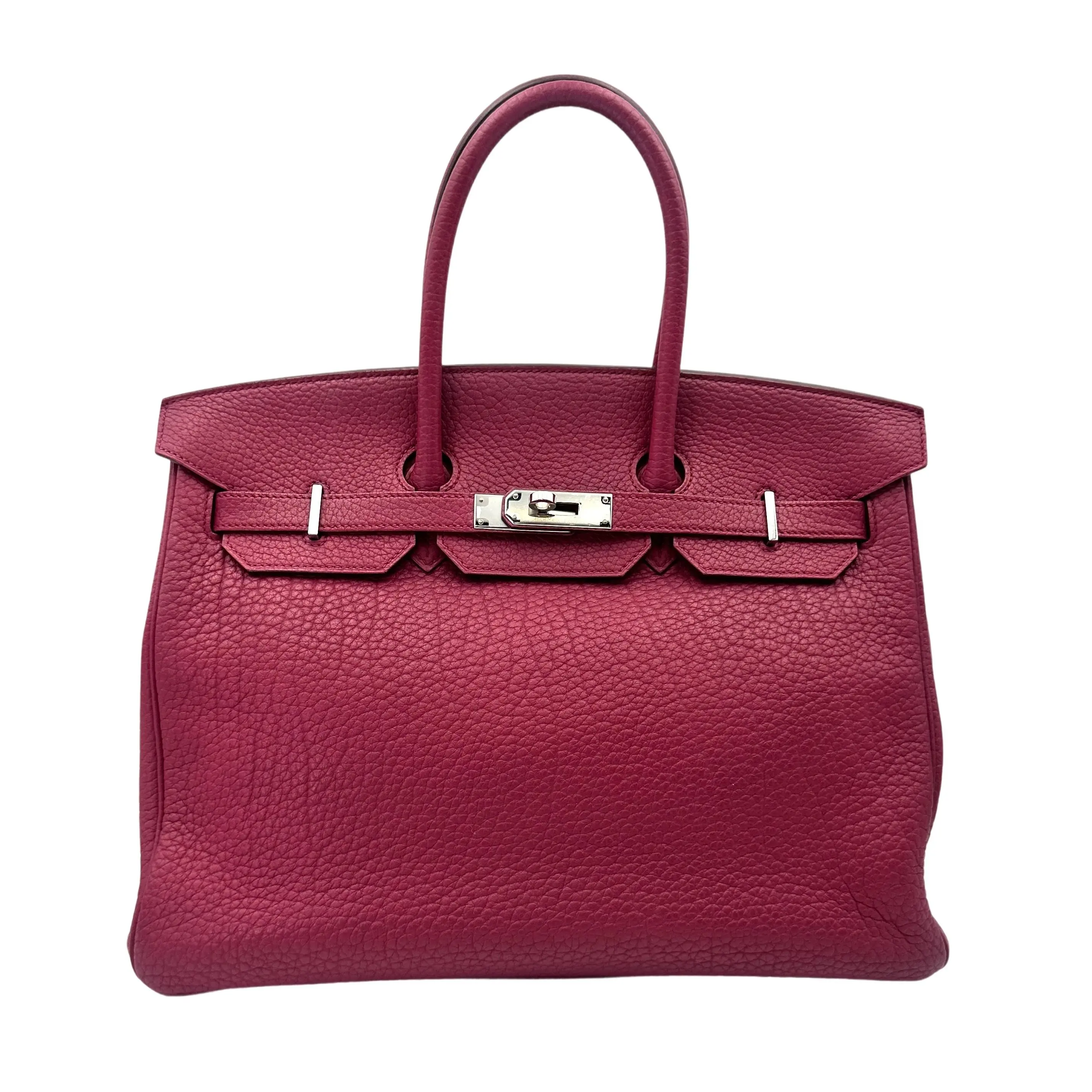 Pre-owned HERMÈS Taurillon Clemence Tote Bags Birkin 35 Pink Top Handle Bag 2014 HR130