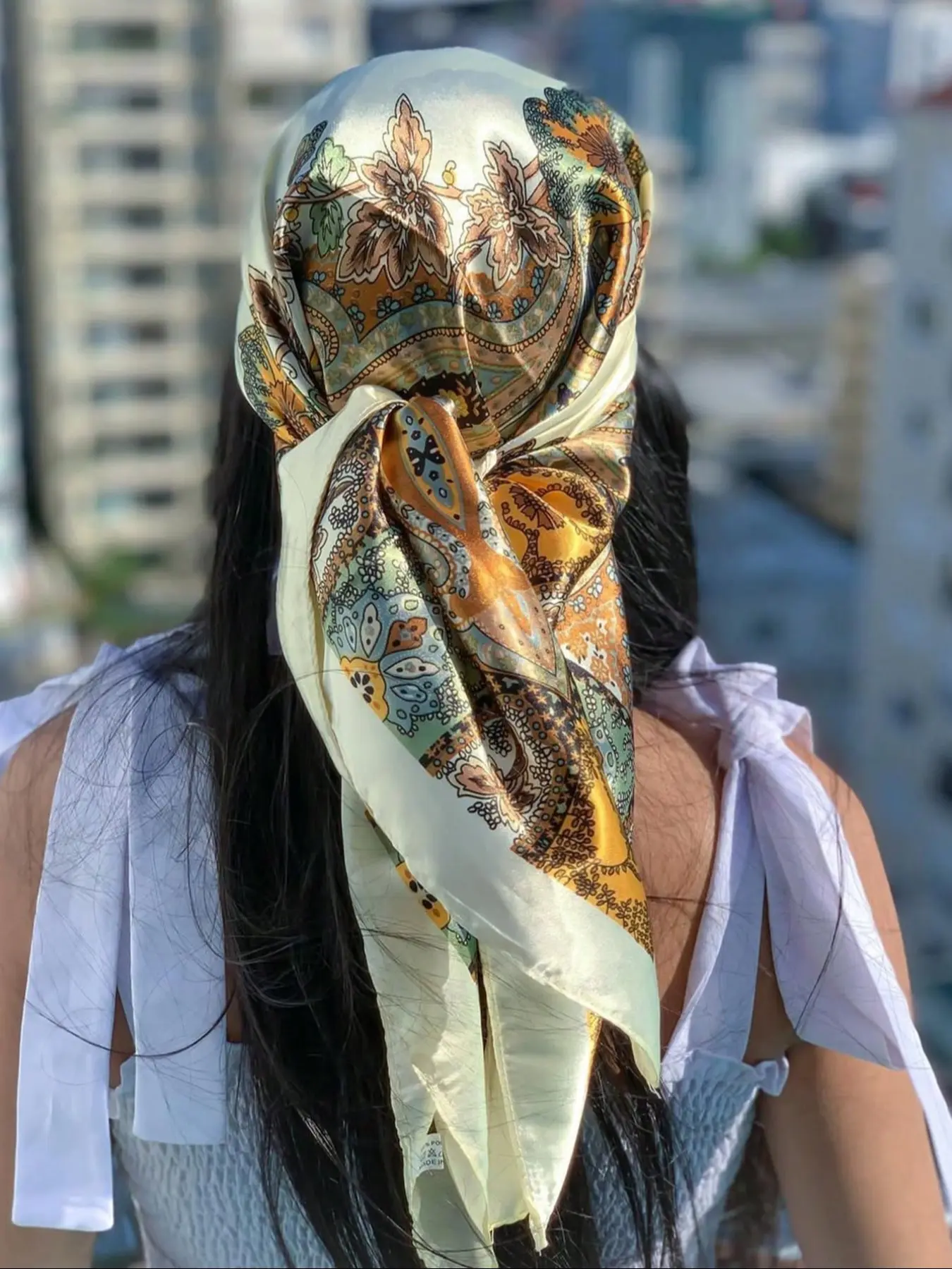 Women's Boho Style Paisley Print Square Scarf, Vintage Trendy Bandana, Fashionable Hair Accessories for Women & Girls, Boho Style Shawl, Scarf Wrap, Hair Scarves