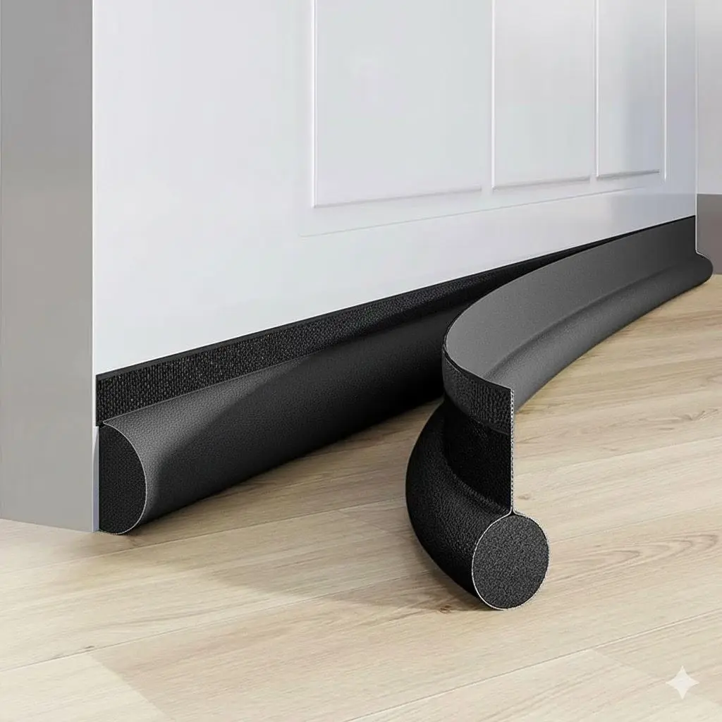 Upgrade Your Home with DIY Single-Sided Door Seal Strip, Weatherproof, Soundproof, Draft-Proof Bottom Guard, Draft Stopper, Dust & Insect Resistant, Eco-Friendly, for All Seasons, Easy Install Noise Reduction Under-Door Seal for Windows & Doors