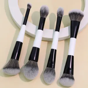 4-Piece Dual-Ended Makeup Brush Set, Face Makeup Brush, Cosmetic Brush, Foundation, Blush, Eyeshadow, Concealer & Contour Brushes, Ideal for Women & Girls, Makeup Brushes Kits
