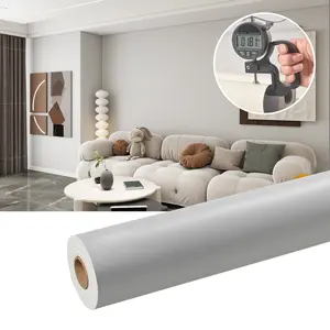 1 Roll Light Mauve Self Adhesive Wallpaper, Thick Waterproof Solid Color Film, Removable DIY Vinyl Material for Living Room Decoration, Peel And Stick Wallpaper Designs