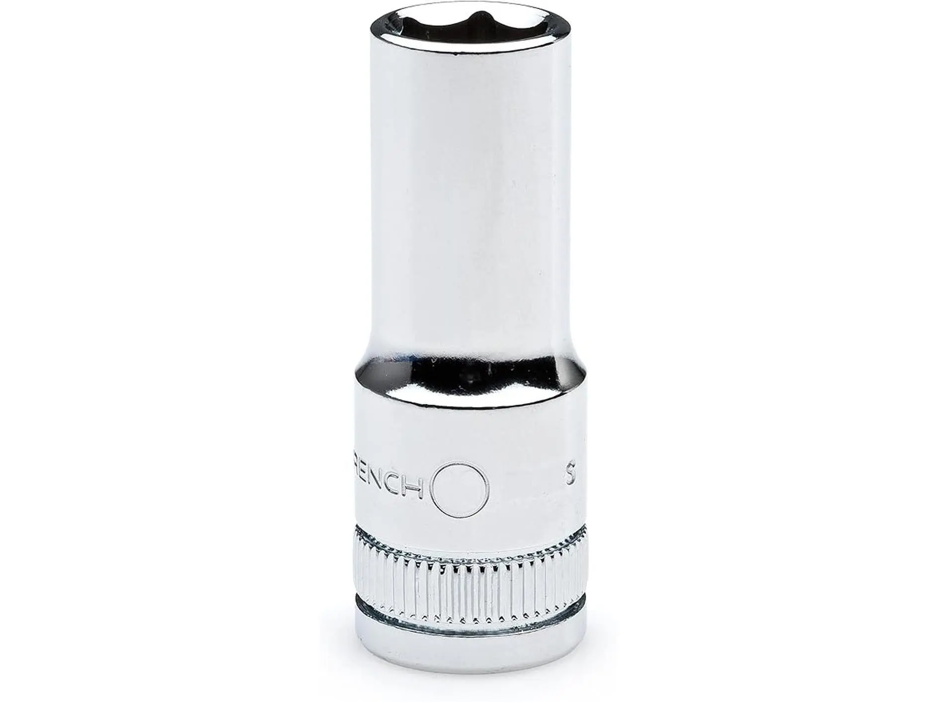 Gearwrench KD80148S-06 13mm Alloy Steel Metric Single Socket - 0.25in Drive, 6-Point Mid-Length, 0.07 in. Thick, 1.25 in. Length, Angled Entry Guides, Polished Finish, SAE Double Line, Knurled mm Line, Large Hard-Stamped Size, Tight Spots Access