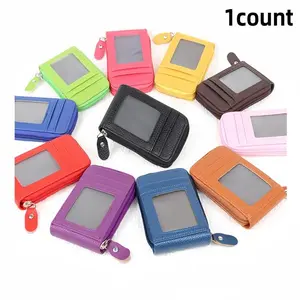 Multifunctional Card Money Storage Bag, Includes 9 Card Pockets, 2 Coin Pockets, Mini Coins Wallet with Transparent Window, Zipper Wallet Design