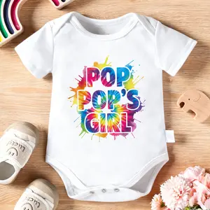 Pop Pop's Girl Tie Dye Baby Bodysuit – Funny Infant 2026 Newborn Clothes, 100% Cotton Jumpsuit for Baby Boys & Girls. Casual Romper with Letter Pattern, Short Sleeve Onesie for Indoor & Outdoor Wear. Perfect Baby Gift