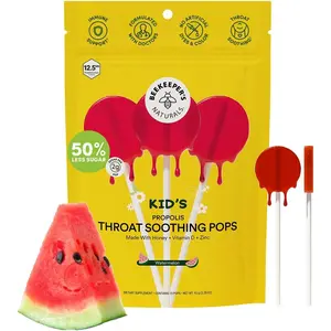 Kids Throat Soothing Lollipops, Mixed Berry & Elderberry Doctor Formulated Immune Support, Vitamin D & Honey, 15 ct