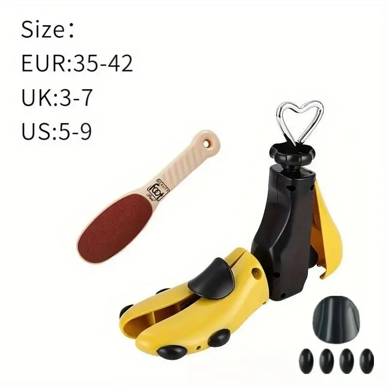 High Top Shoe Stretcher Kit with foot exfoliator, expander and shaper. Adjustable shoe widener for tight shoes, also removes foot dead skin and calluses.