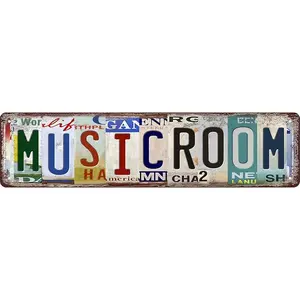 Creative Gift for Music Teacher "Music Room" Sign - Retro Americana License Plate Letter Art - Unique Wall Hanging for Classroom, Piano Room & Bedroom - Musician Theme Tin Metal Decoration