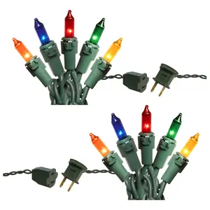 LumaBase Electric LED Mini String Lights Set - 2 Pack with 100 RGB Colorful Light Bulbs, Rgb Colorful Lights