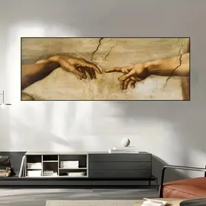 Creation of Adam Canvas Painting, Modern Art Print, Wall Art Decor for Home Living Room Bedroom Office, Poster