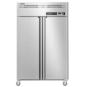 Coolski 48" W Commercial Refrigerator 2 door, 36 Cu.ft 2 Section Stainless Steel Solid Door Upright Reach in Refrigerator