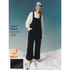 GLOWMODE Skiing Collection Cloud Fleece Ice Breaker Cozy Plush Side Pockets Adjustable Straps Drawstring Hem Ski Snow Bib Overall Pants Autumn Winter Outdoors Skiing Snowboarding