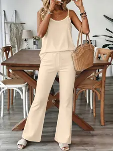 Women's Fashionable Sleeveless Camisole Top & Long Pants Set, Trendy Ladies' Clothing, Comfortable and Stylish, Perfect for Daily Wear