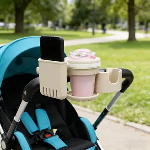 1/2pcs Baby Stroller 3-in-1 Cup Holder, Phone & Bottle Storage