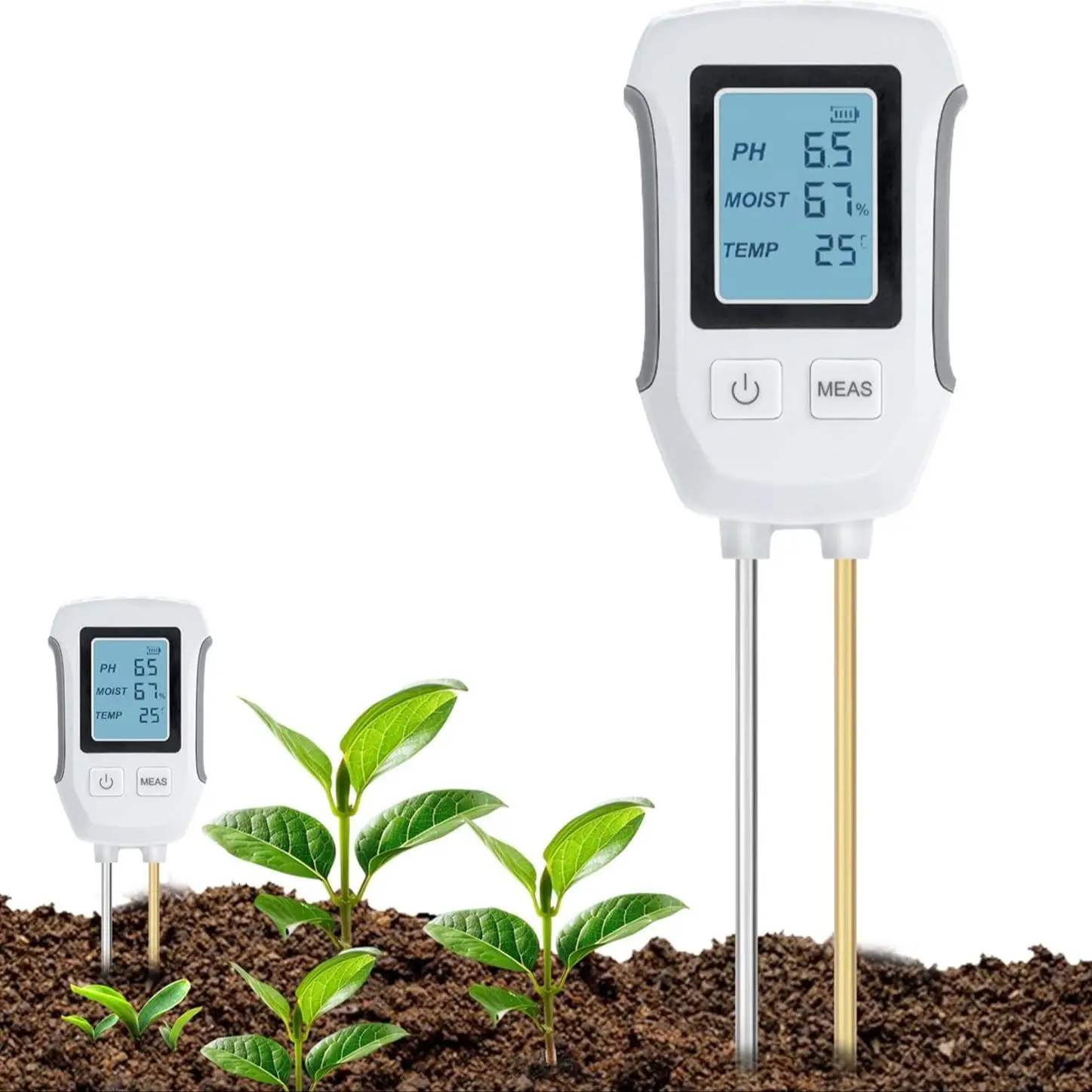 3 in 1 Digital Plant Soil Moisture Meter, Soil Meter with PH/Moisture/Temperature, Suitable for Garden, Lawn, Farming and House/Outdoor Plants, Multif