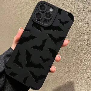 Bat Pattern Phone Case, Shockproof Phone Protective Cover, Halloween Phone Accessories, Phone Accessory Compatible with iPhone 17 15 14 13 12 11 Pro Max Phone Cases and iPhone X/XS MAX, 12 13 Mini, iPhone SE4/17E.