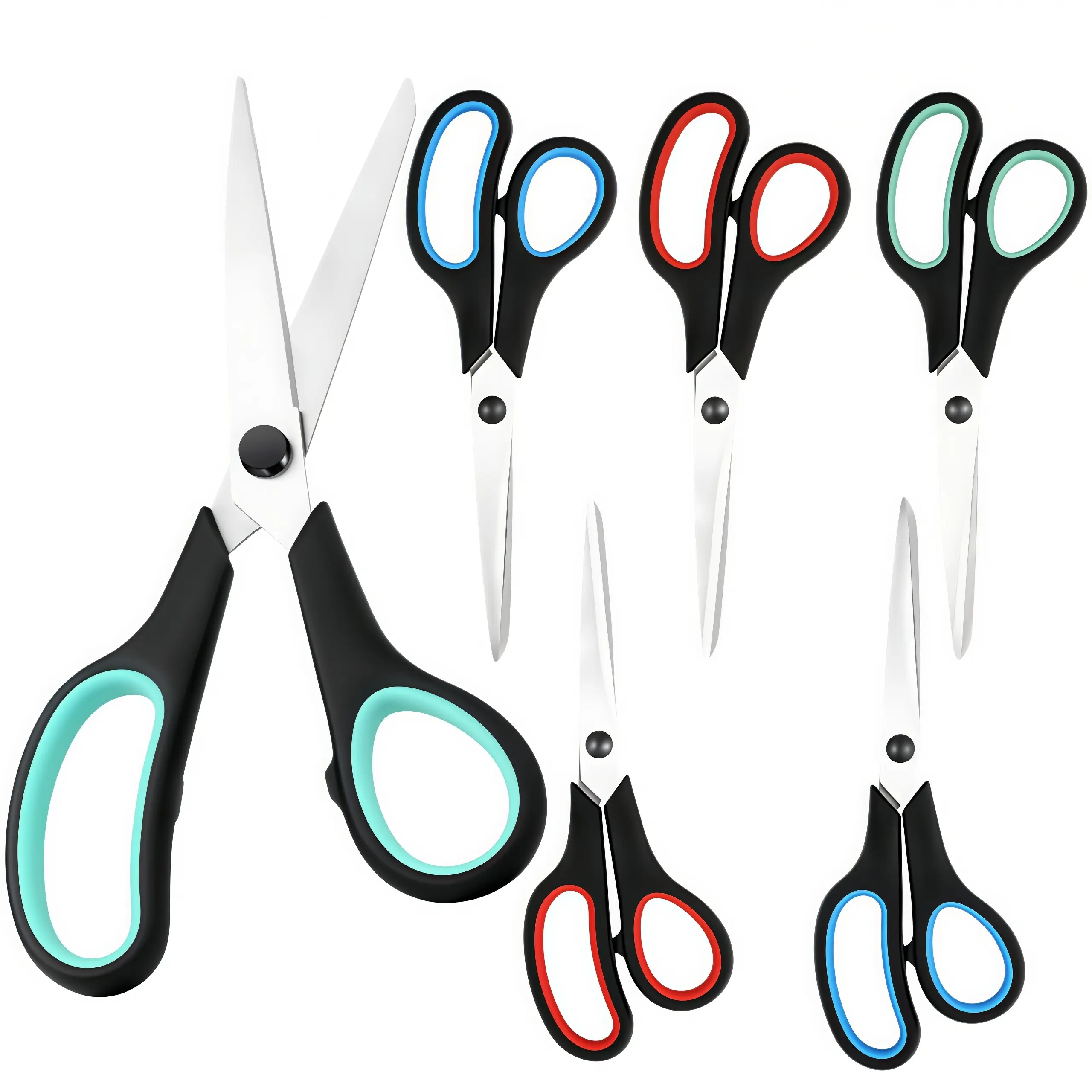 LMMAKE 3-Pack Unisex 8.5in All-Purpose Stainless Steel Scissors - Durable, Comfort-Grip, Precise Control, Right/Left-Handed, Craft Rooms Use, Classroom, Office Stationery, Durability Focused