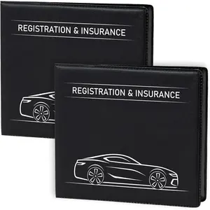 Car Registration and Insurance Holder, Car Document Holder, Vehicle Registration and Insurance Card Holder, Wallet for Auto, Trailer, Motorcycle, Truck, Vehicle Paperwork Organizer (2 Pack)