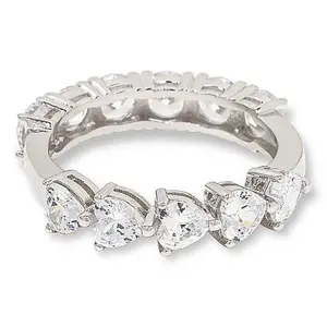 Radiance by Absolute™ Silver 1/2 and 1/2 Comfort Band Eternity Ring