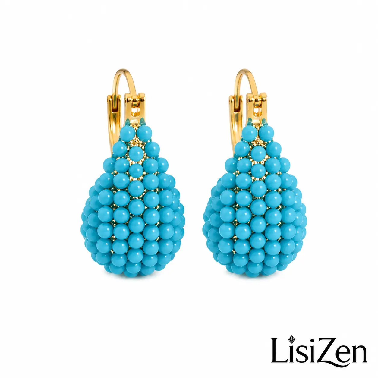 Women's Elegant Minimalist Geometric Oval Stud Earrings - Teal Blue Dainty Alloy Plated Female Costume Jewelry, Lightweight, Smooth Texture, Versatile for Everyday & Party, Ear Stacking, Choking Hazard Small Parts