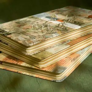 Vintage A5 Hardcover Notebook - Antique Style Journal for Writing, Note Taking, Colorful Pages, Classic Gift Idea, Trending on TikTok