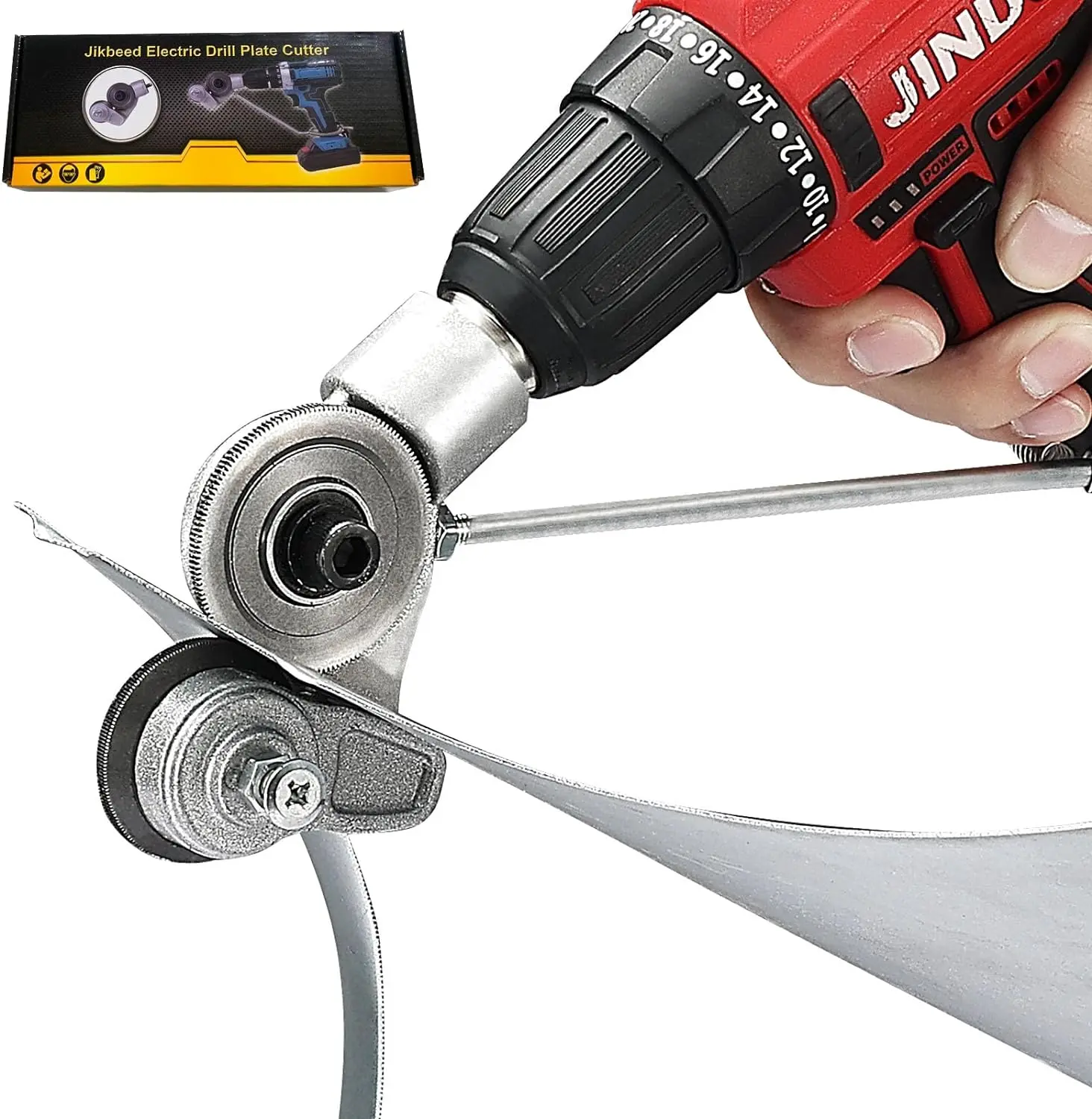 Electric Drill Plate Cutter Adapter Handle - Durable High-Precision Manganese Steel Double Gear, Cuts 20 Gauge & Below Flat Metal Sheets, Fits Cordless, Corded & Impact Drills #MothersDayGift #GiftsForHer tiktokshopspringglowup