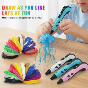 8-Piece Deluxe Upgrade 3D Drawing Pen Set, 3D Printing Supplies with Type-C Cable, Charging Head, Base, Picture Album, 36m PLA Consumables, Smooth Lines, Stereo Drawings, Creative Children's Birthday Gift