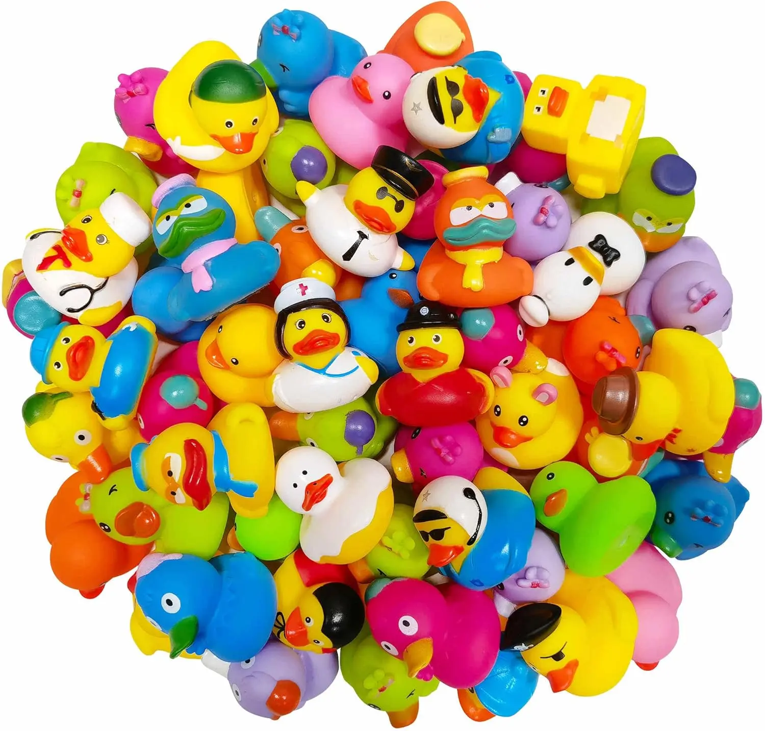 30-Pack Rubber Ducks in Bulk,Assortment Duckies for Jeep Ducking Floater Duck