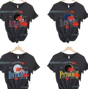 All Team Football Est Tee, Vintage Crewneck Shirt, Trend Football 2026, Retro Sportswear, Football Gift