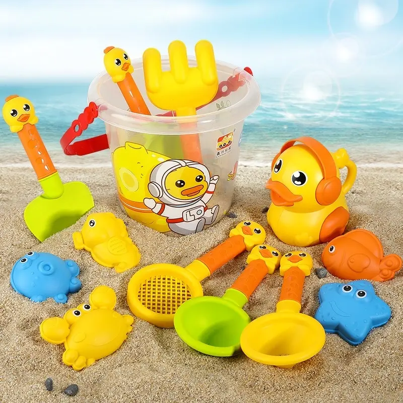 Yellow Duck Beach Toy Set Seaside Outdoor Sand Play Sand Playset in The Water Beach Bucket Sand Digging Tool Beach Digger Beach Shovel Fun