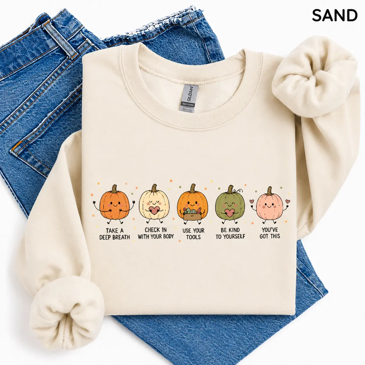Positive Affirmation Pumpkin Sweatshirt, School Counselor Fall Graphic Tee, Mental Health Therapist OT