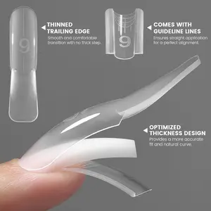 YOKEFELLOW Original Sandwich Nails Dual Forms W561 Curve Nail Mold for Quick Nails Extension Reusable Nail Forms 240PCS/BOX 15 Size Nail Extension Upper Forms No Paper Forms Needed Pre-Shaped Plastic Form Salon Nail Art Tools