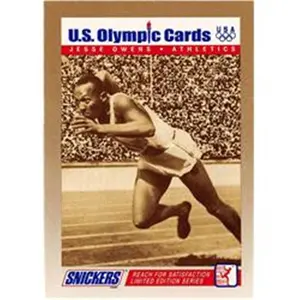 Autograph Warehouse  Jesse Owens 1992 Snickers USA Olympic No.10 Track Field Athlete Ohio State Buckeyes Trading Card