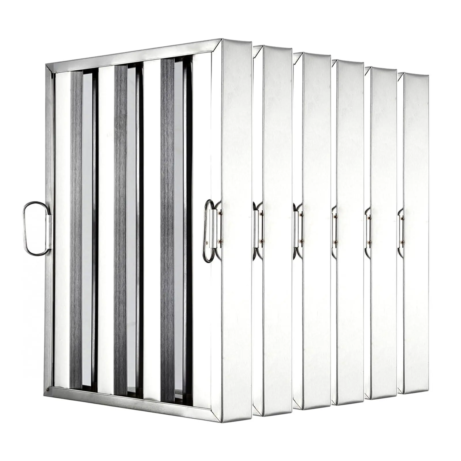 GARVEE Hood Filters 19.5" x 15.5", Pack of 6, 430 Stainless Steel 5-Groove Baffle Filters for Restaurant Kitchen Commercial Exhaust Hoods