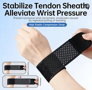 2 Pcs Carpal Tunnel Wrist Brace, Ultra Thin Compression Support Strap, Adjustable Wrist Strap, For Weightlifting, Tennis and Fitness, Suitable for Teenagers and Women (Black)