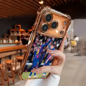 Football phone case - New electroplated transparent TPU airbag anti-drop phone case suitable for iPhone 17 Pro Max 16 15 14 13 12 11. Simple and fashionable shock-proof soft case for protection. Personalized and creative protection case. Suitable as a gif