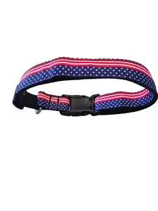 USA Red White Blue Flag Dog Pet Collar
