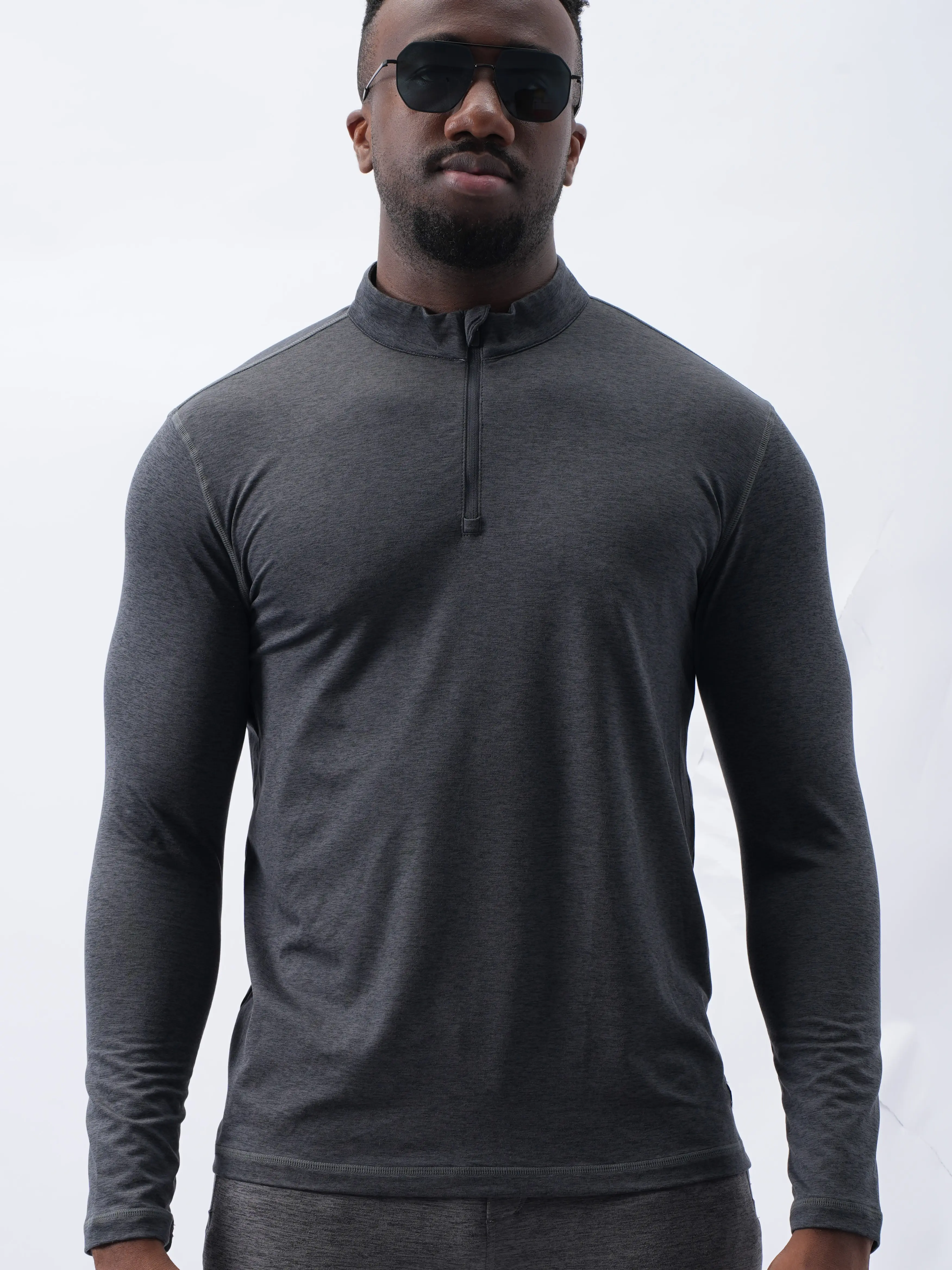 Fioboc Velou Half Zip Long Sleeve Tee, Moisture-Wicking, Breathable Mock Neck Sweatshirt for Men, Comfortable & Versatile Hoodie Tops