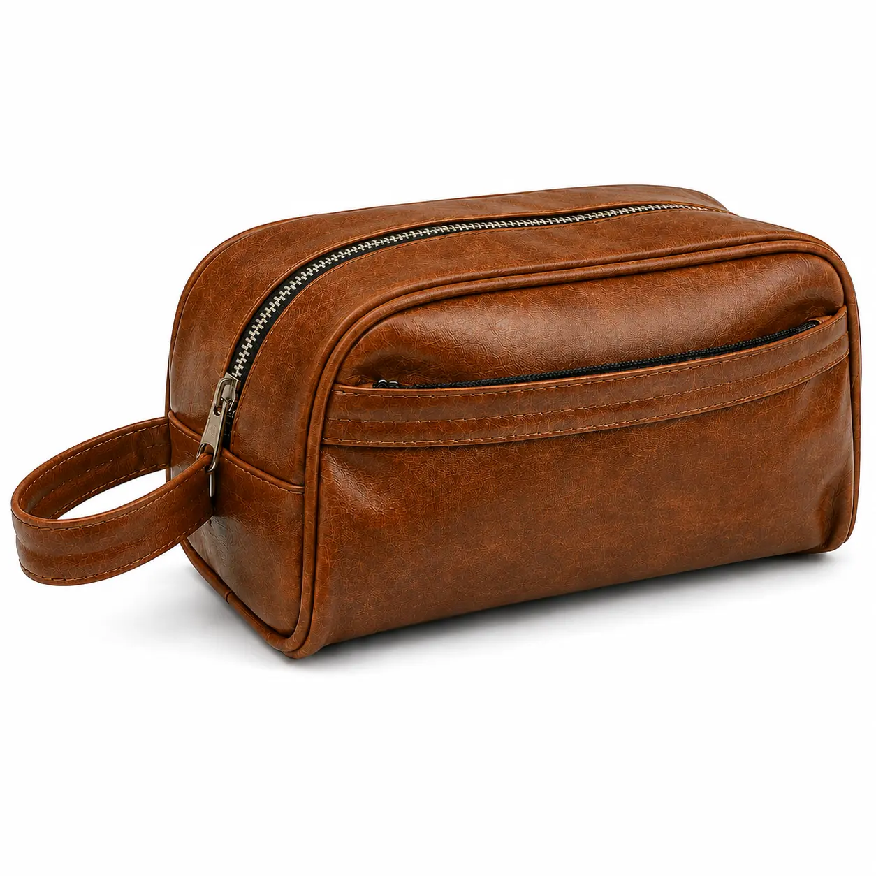 ROYAL Leather Toiletry Bag | Travel Organizer with Multiple Pockets | Dark Brown