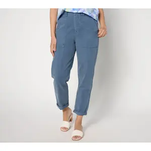 Side Stitch Rolled Straight-Leg Pant