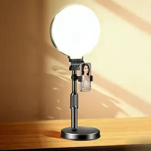 Ring light with a mobile phone holder kit, suitable for full-screen zoom lighting in video recording, makeup, and live streaming, adjustable brightness LED selfie ring light