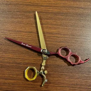 Hair Cutting Scissors Set – Personal and Professional Use Shears Red and Gold