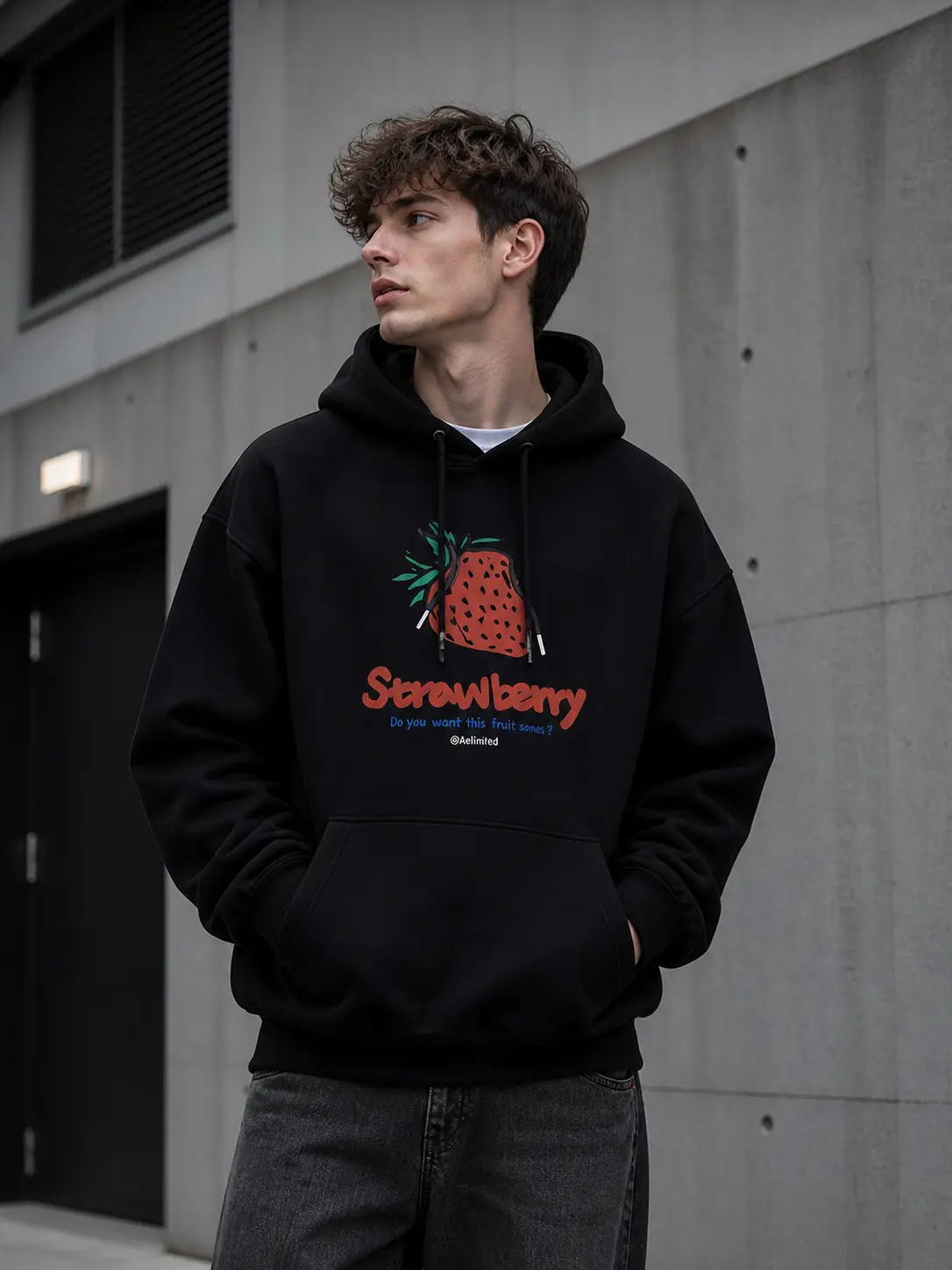 Strawberry Graphic Hoodie – Cute Oversized Streetwear Sweatshirt