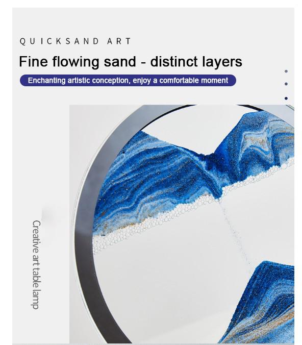 Multi-Color 3D Dynamic Sand Painting Lamp, Rotatable Flowing Sand Art Table Lamp, 7W LED USB Night Light, Creative Glass Sandscape Decor for Home Office, Relaxing Gift