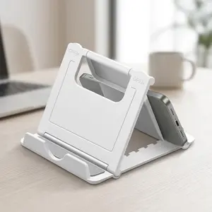 Adjustable Foldable Tripod Phone Stand Display Stand Portable Desktop Bedside Multi-Angle Holder Lightweight Durable Plastic Easy Clean Space-Saving for Video Calls Streaming Movies Office Study Mobile Phone Accessory Multifunctional Phone Stand