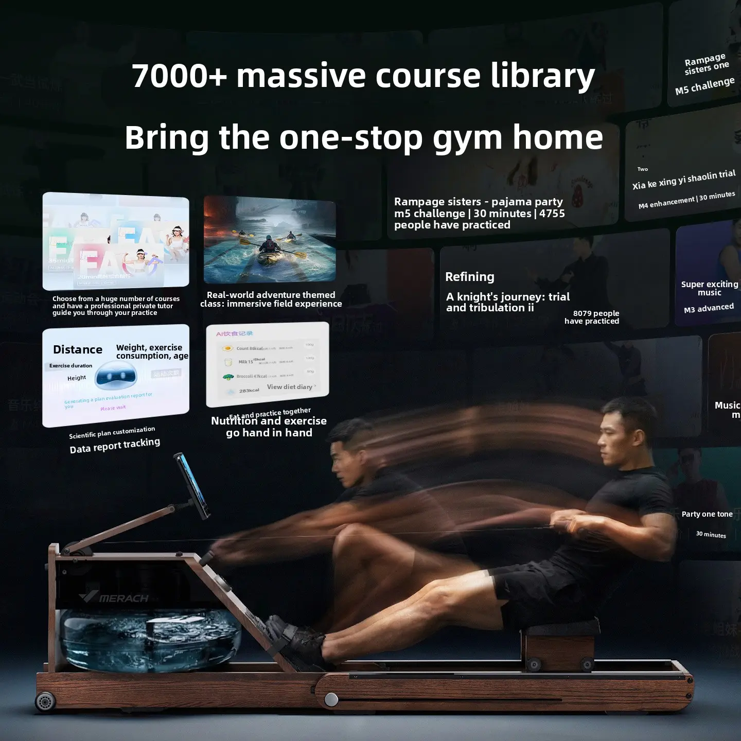 Smart Home Foldable Rowing Exercise Fitness Equipment