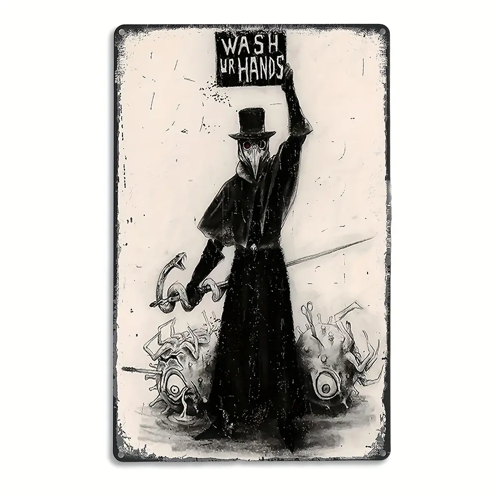 Unique Gothic Style Hand Wash Wall Decorator - Adds Eerie Ambiance, Perfect for Home Bathrooms, Eid Al-Adha Mubarak Decor, Plague Inspired Design, Wall Art for Dark Aesthetic Enthusiasts