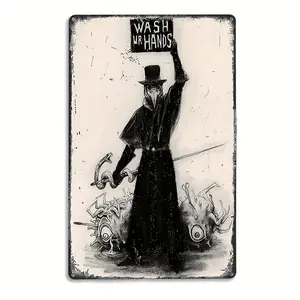 Unique Gothic Style Hand Wash Wall Decorator - Adds Eerie Ambiance, Perfect for Home Bathrooms, Eid Al-Adha Mubarak Decor, Plague Inspired Design, Wall Art for Dark Aesthetic Enthusiasts