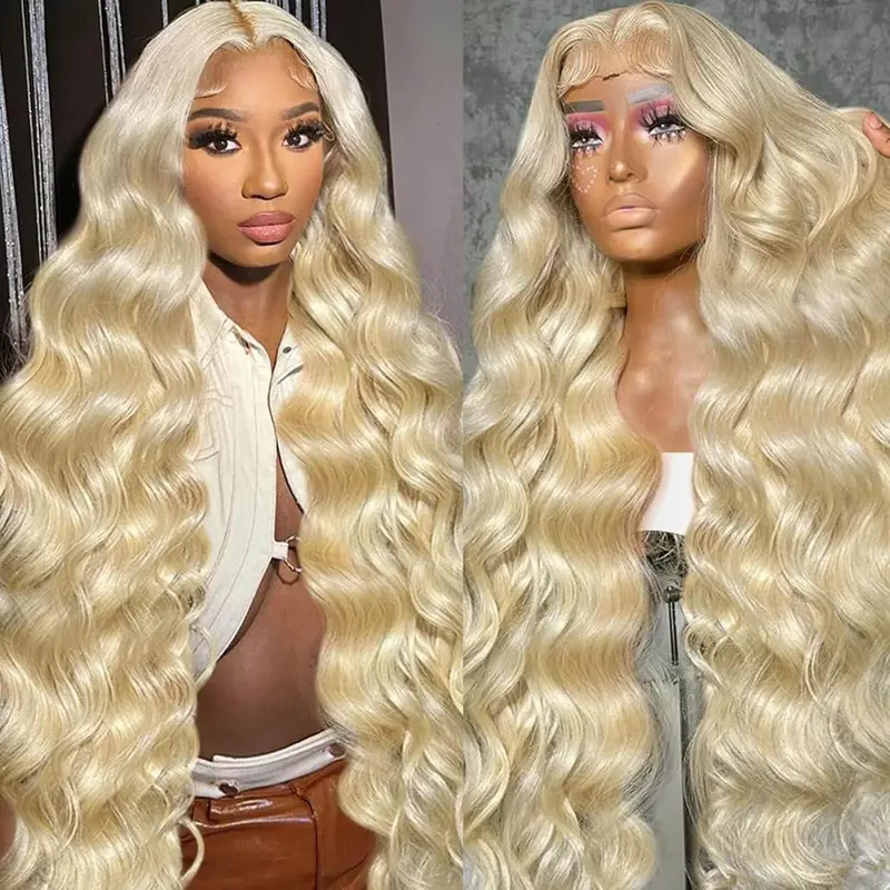 Bling Hair 613 13x6 Lace Front Wig Human Hair 180% Density Blonde Body Wave Lace Front Wigs Human Hair Pre Plucked for Women 613 HD Lace Frontal Wig 13x6 Melted Hairline with Baby Hair