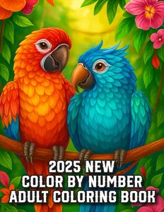 Color By Number 2025 New Adult Coloring Book: Large Print Color by Number Adult Coloring Book With Easy-To-Color Pages for Adults