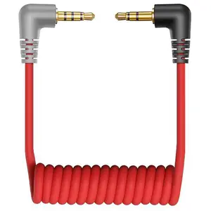 3.5mm Microphone  TRS to TRRS, 3.5mm to 3.5mm Audio Coiled  Mic Cord Compatible with Rode SC7,  Go, VideoMicro Go, BOYA, Movo & Other External Mic for /Smartphone-1FT